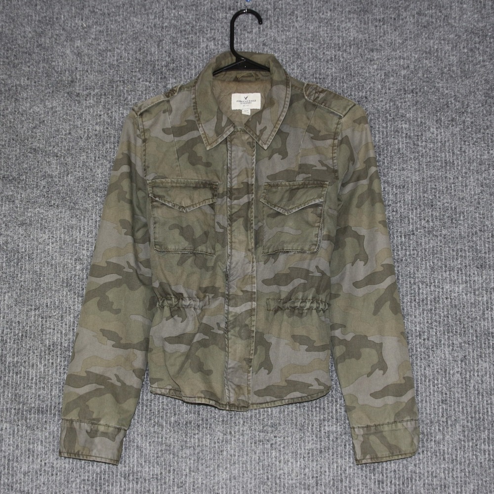 American Eagle Outfitters Women‎ Camo Utility Jacket Drawstring Waist M/M